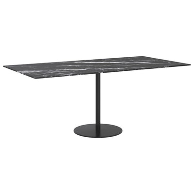 Pöytälevy musta 100x50 cm 6 mm karkaistu lasi marmorikuvio