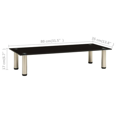 TV-taso musta 80x35x17 cm karkaistu lasi