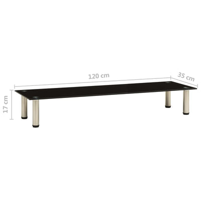 TV-taso musta 120x35x17 cm karkaistu lasi