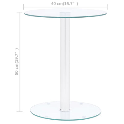 Sohvapöytä läpinäkyvä 40 cm karkaistu lasi