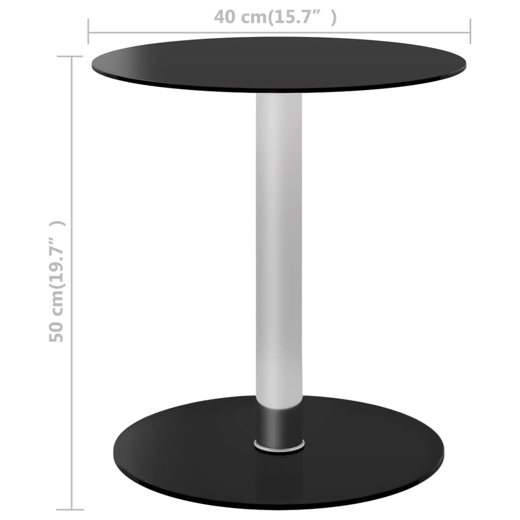 Musta sohvapöytä Corceagu 40cm (karkaistu lasi)