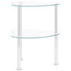 Läpinäkyvä sivupöytä Gaia 38x38x50cm (2-tasoinen, karkaistu lasi)