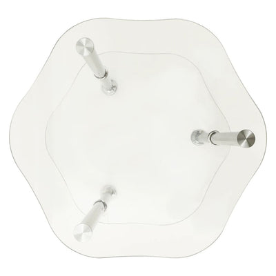 Läpinäkyvä sivupöytä Gaia 38x38x50cm (2-kerroksinen, karkaistu lasi)