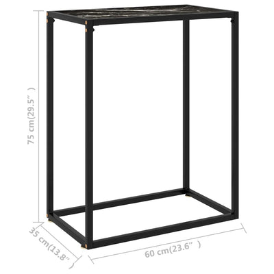 Konsolipöytä musta 60x35x75 cm karkaistu lasi
