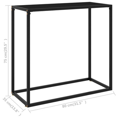 Konsolipöytä musta 80x35x75 cm karkaistu lasi