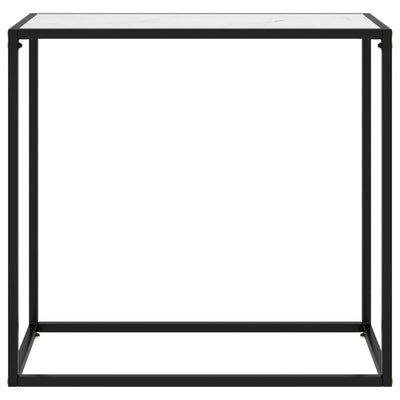 Valkoinen konsolipöytä Lakiss 80x35x75cm (karkaistu lasi)