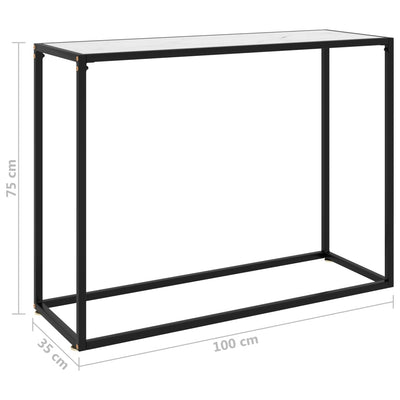Konsolipöytä valkoinen 100x35x75 cm karkaistu lasi