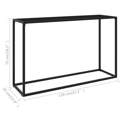 Konsolipöytä musta 120x35x75 cm karkaistu lasi