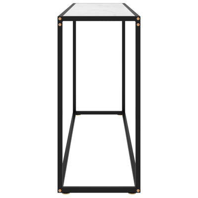 Valkoinen konsolipöytä Lakiss 120x35x75cm (karkaistu lasi)