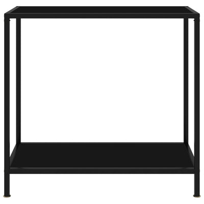 Musta konsolipöytä Lakiss 80x35x75cm (karkaistu lasi)