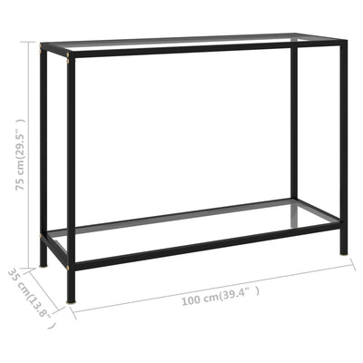 Konsolipöytä läpinäkyvä 100x35x75 cm karkaistu lasi
