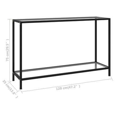Konsolipöytä läpinäkyvä 120x35x75 cm karkaistu lasi