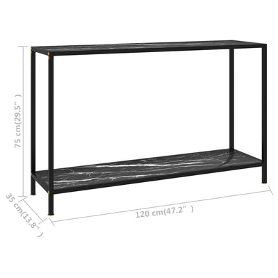 Konsolipöytä musta 120x35x75 cm karkaistu lasi