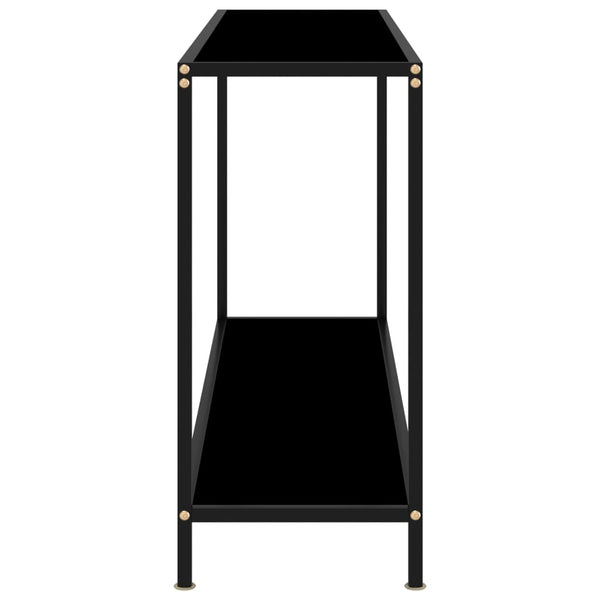 Konsolipöytä musta 140x35x75 cm karkaistu lasi