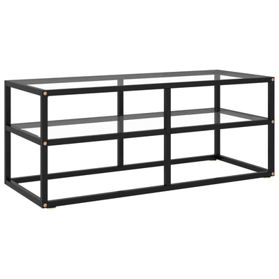 TV-taso musta karkaistu lasi 100x40x40 cm