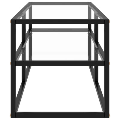 TV-taso musta karkaistu lasi 100x40x40 cm