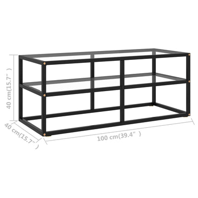 TV-taso musta karkaistu lasi 100x40x40 cm