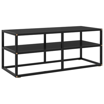 TV-taso musta mustalla lasilla 100x40x40 cm