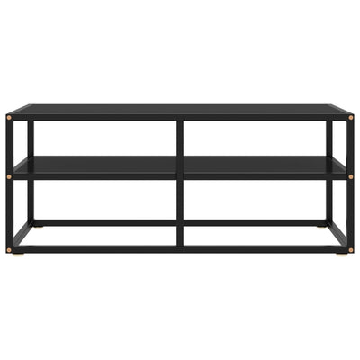 TV-taso musta mustalla lasilla 100x40x40 cm