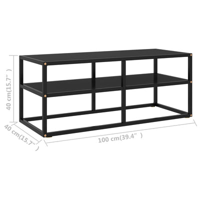 TV-taso musta mustalla lasilla 100x40x40 cm