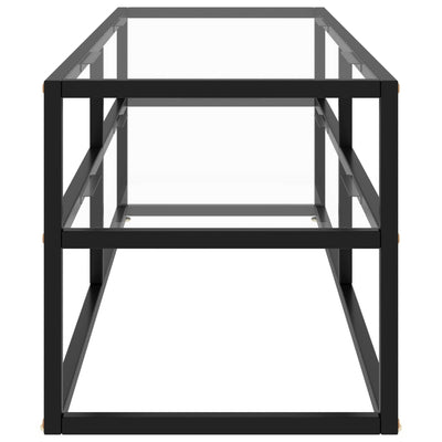 TV-taso musta karkaistu lasi 120x40x40 cm