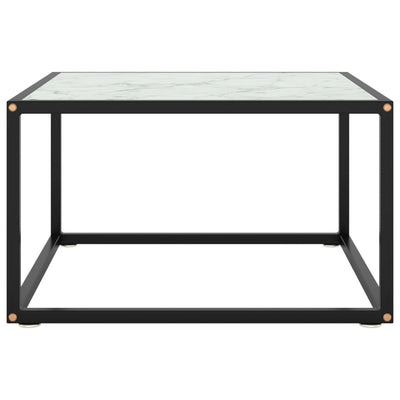 Musta valkoisella marmorilasilla sohvapöytä Aurora 60x60x35cm