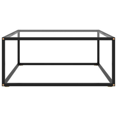 Musta sohvapöytä Aurora 80x80x35cm (karkaistu lasi)