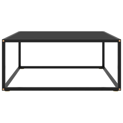 Musta sohvapöytä Aurora 80x80x35cm (mustalla lasilla)