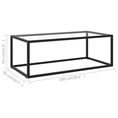 Sohvapöytä musta karkaistu lasi 100x50x35 cm