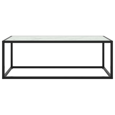 Musta valkoisella marmorilasilla sohvapöytä Aurora 100x50x35cm