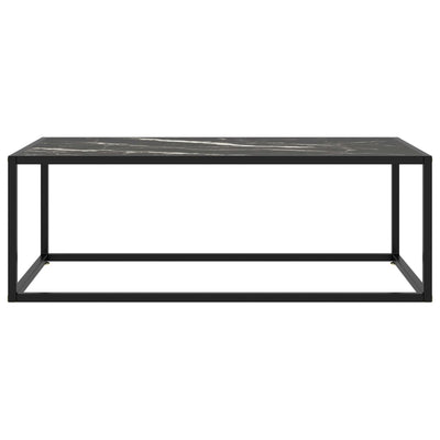 Sohvapöytä musta mustalla marmorilasilla 100x50x35 cm