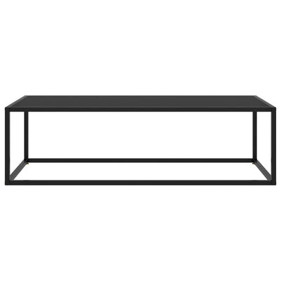 Sohvapöytä musta mustalla lasilla 120x50x35 cm