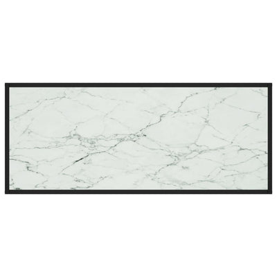 Sohvapöytä musta valkoisella marmorilasilla 120x50x35 cm