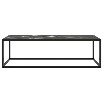 Sohvapöytä musta mustalla marmorilasilla 120x50x35 cm