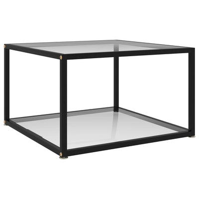 Sohvapöytä läpinäkyvä 60x60x35 cm karkaistu lasi