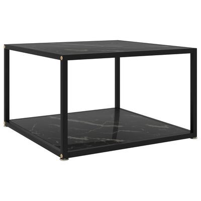 Sohvapöytä musta 60x60x35 cm karkaistu lasi