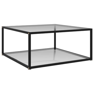 Sohvapöytä läpinäkyvä 80x80x35 cm karkaistu lasi
