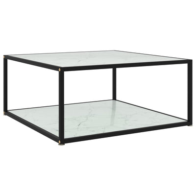 Sohvapöytä valkoinen 80x80x35 cm karkaistu lasi