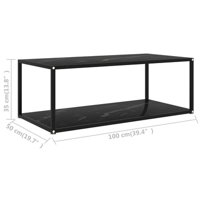 Sohvapöytä musta 100x50x35 cm karkaistu lasi