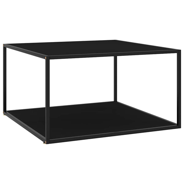 Sohvapöytä musta ja musta lasi 90x90x50 cm