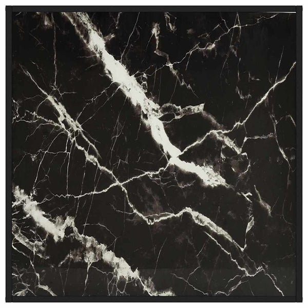 Sohvapöytä musta mustalla marmorilasilla 90x90x50 cm