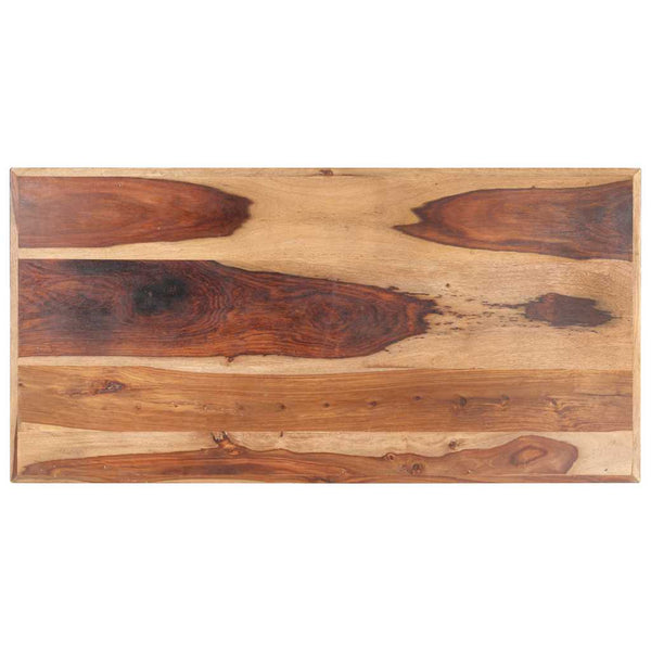Ruokapöytä H-muotoisilla jaloilla 120x60x77 cm massiivipuu
