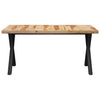 Ruokapöytä X-muotoisilla jaloilla 180x90x77 cm massiivipuu
