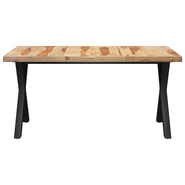 Ruokapöytä X-muotoisilla jaloilla 180x90x77 cm massiivipuu