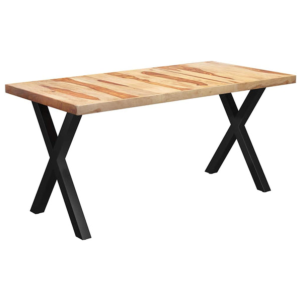 Ruokapöytä X-muotoisilla jaloilla 180x90x77 cm massiivipuu