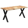 Ruokapöytä X-muotoisilla jaloilla 180x90x77 cm massiivipuu