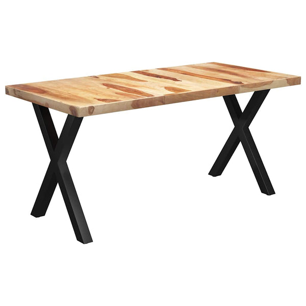 Ruokapöytä X-muotoisilla jaloilla 180x90x77 cm massiivipuu