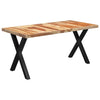 Ruokapöytä X-muotoisilla jaloilla 180x90x77 cm massiivipuu