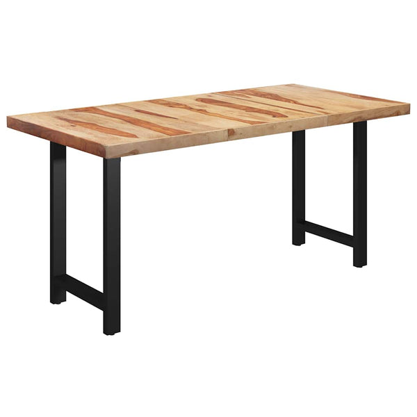 Ruokapöytä H-muotoisilla jaloilla 180x90x77 cm massiivipuu