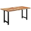 Ruokapöytä H-muotoisilla jaloilla 180x90x77 cm massiivipuu